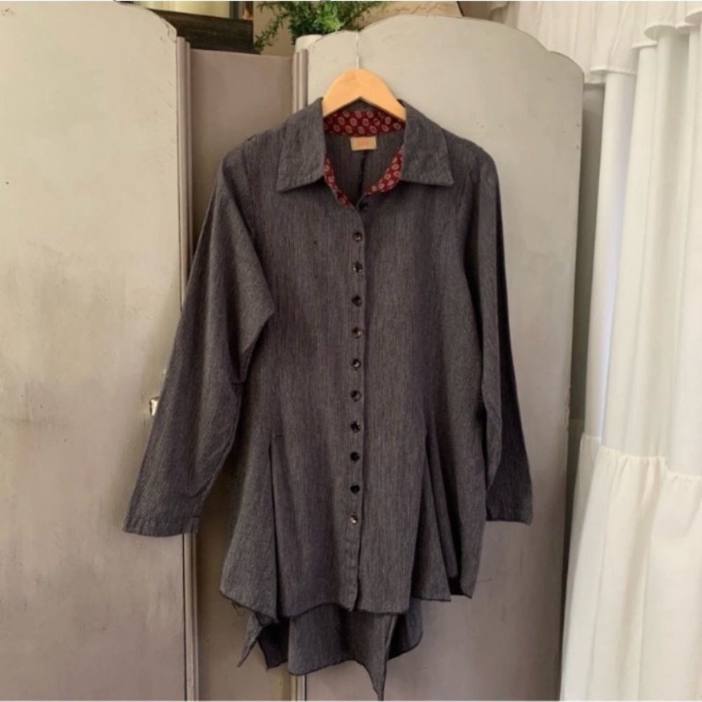 Tulip Button Front Shark Bite Tunic - image 1